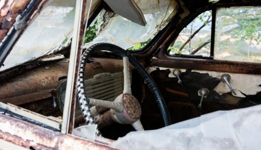 destroyed car