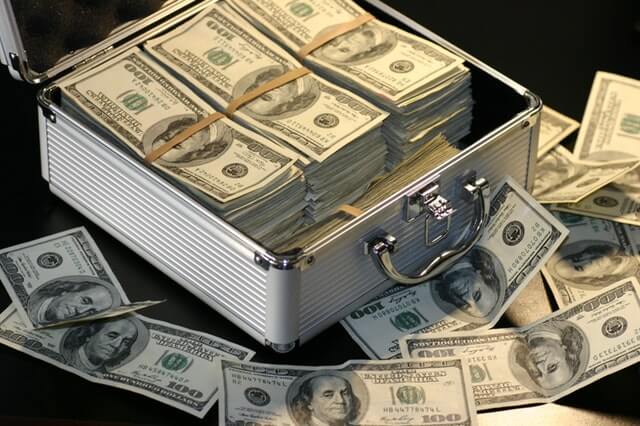 money in a case